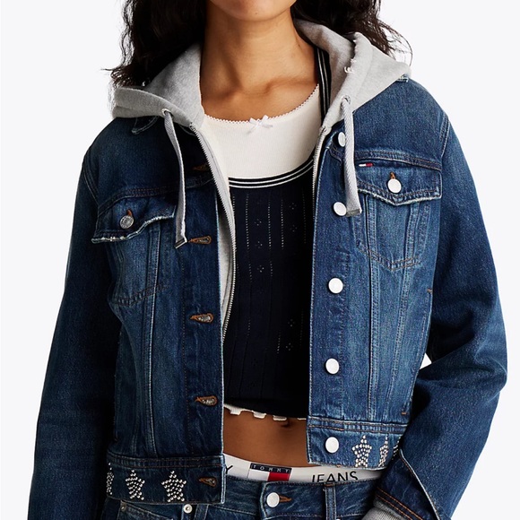 Tommy Hilfiger Jackets & Blazers - Tommy Hilfiger Metallic Stud Denim Trucker Jacket
